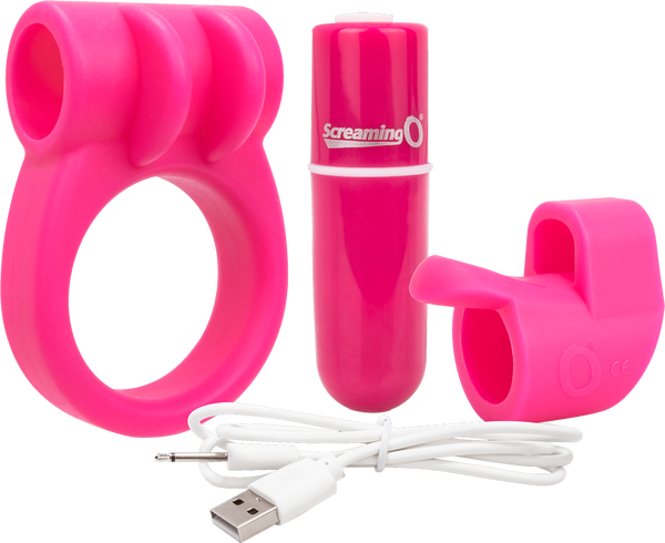 Charged Combo Kit 1 – Body-Safe Silicone Cock Ring and Fingertip Sleeve Kit