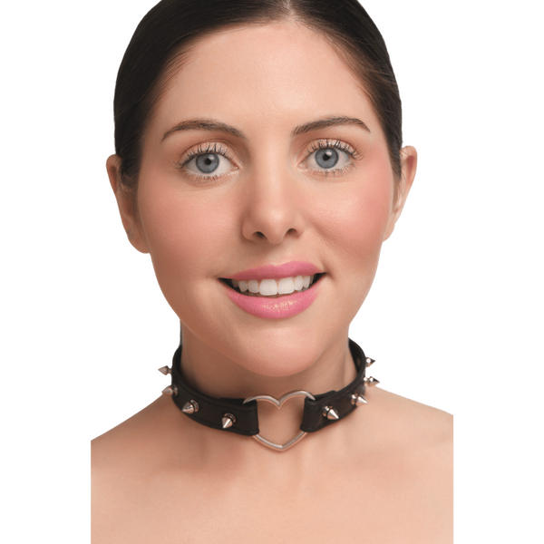 Spiked Heart Choker – Adjustable Spiked Collar Accessory