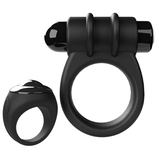 Remote Control Switch Vibe (Black) – Waterproof Rechargeable Double-Sided Vibrating Cock Ring