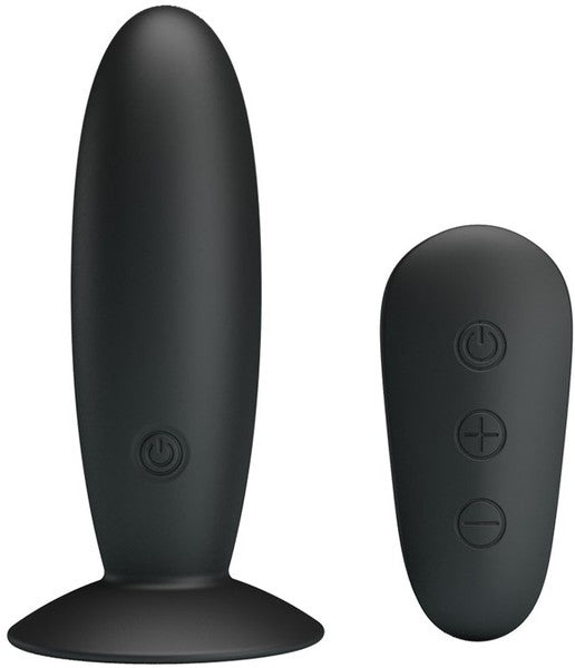 Pretty Love Mr. Play (Black) – Remote-Controlled Silicone Vibrating Anal Plug