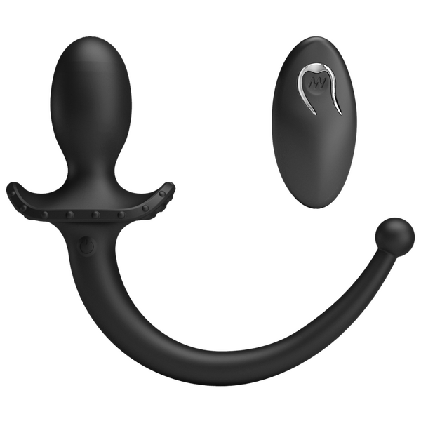 Remote Control Vibrating Butt Plug Tail (Black) – App-Compatible Wearable Vibrator with 12 Modes