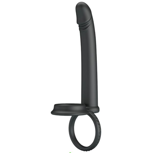 Moses Anal Probe – Silicone Dual Ring Cock and Ball Ring Dildo