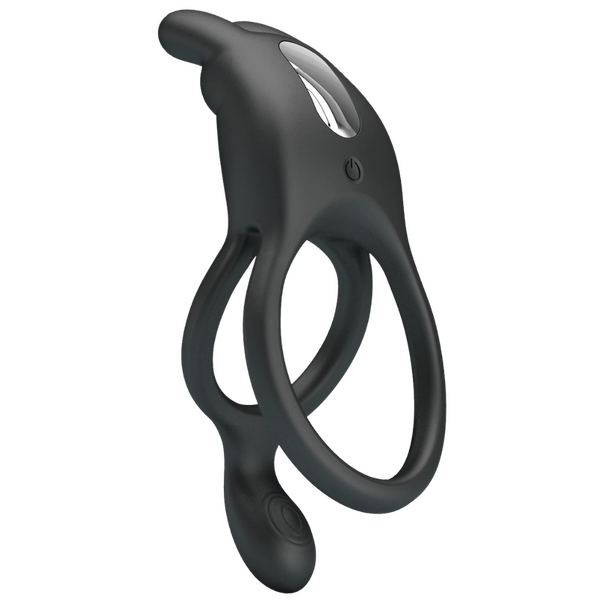 Seth Rechargeable Silicone Vibrating Cock Ring – Powerful Vibrations for Clit and Cock Stimulation