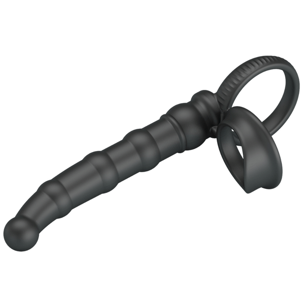 Tatum Cock Ring with Anal Probe – Silicone 10 Frequency Vibrating Cock Ring