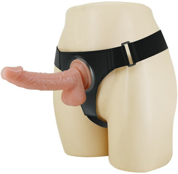 Universal Strap-On Harness – Soft Stretchy Fabric Strap-On Harness with 7.2 Inch Dildo