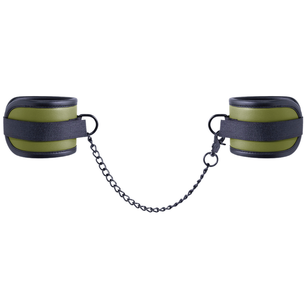 Adjustable Ankle Cuffs with Velcro Lock and 25.9cm Chain – Bondage Restraints