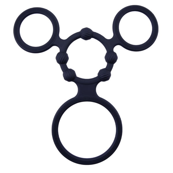 Triple Ring With Ball Stretcher – Stretchy Durable Silicone Ball Stretcher