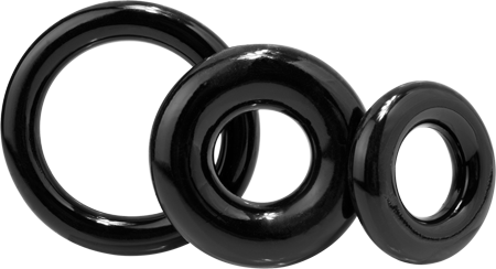 RingO X3 Cock Rings Mixed Pack - Black
