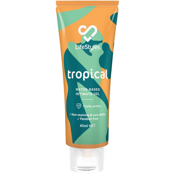Lifestyles Tropical Water-Based Intimate Gel 80ml – Condom Compatible Lubricant