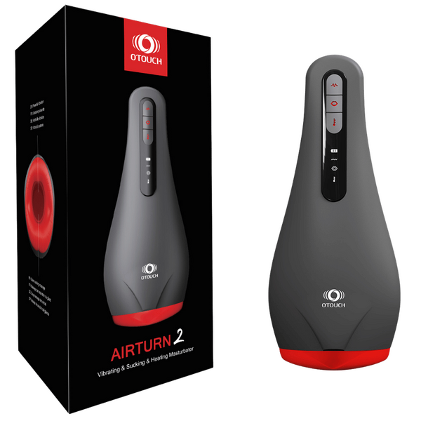 Airturn 2 (Black) – Waterproof Heating Suction Masturbator with Vibration and Warming Functions