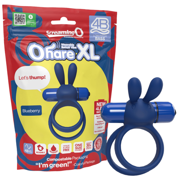 Ohare XL 4B – Deep-Rumbling Bass Vibrator with Rabbit Ears and Stretchy Ring