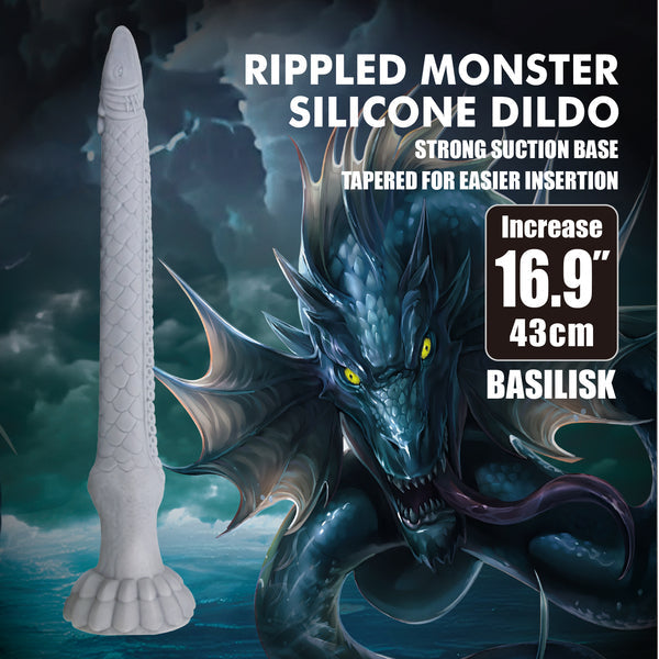 Basilisk Rippled Monster – 16.9 Inch Silicone Dildo