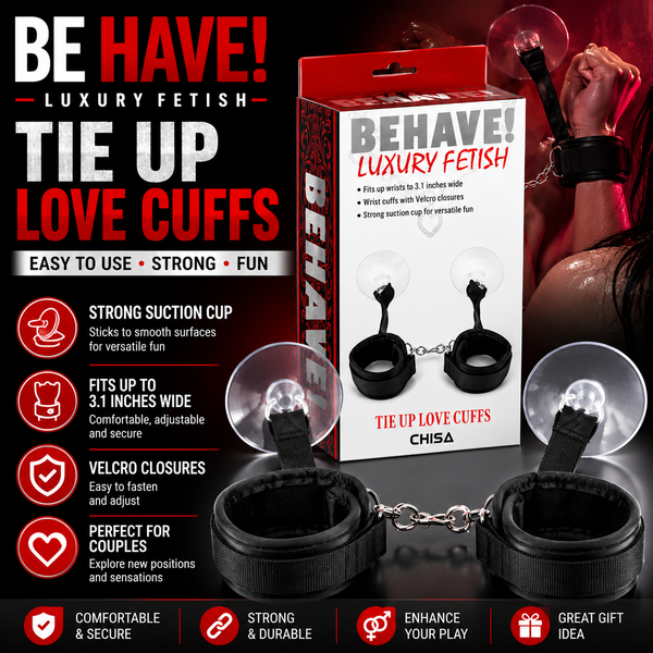 Tie Up Love Cuffs – Fully Adjustable Love Cuffs with Strong Suction Cups