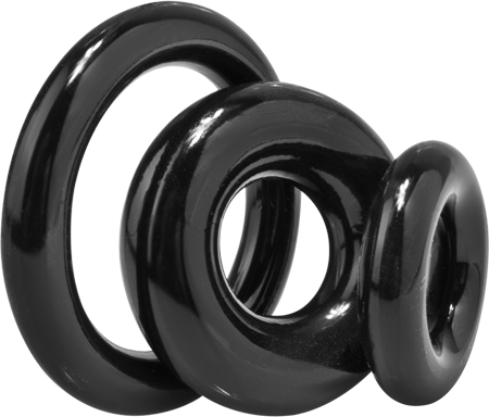 RingO X3 Cock Rings Mixed Pack - Black
