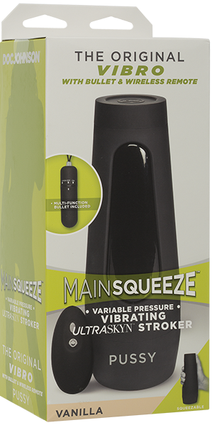 Doc Johnson Main Squeeze Original Vibro – Wireless Remote-Controlled Vibrating Masturbator