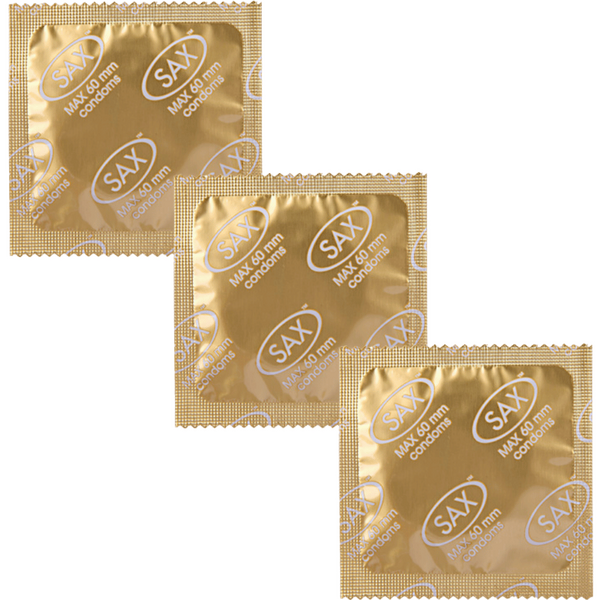 Sax Max Fit – 60mm Nominal Width Bulk Pack of 144 Latex Condoms