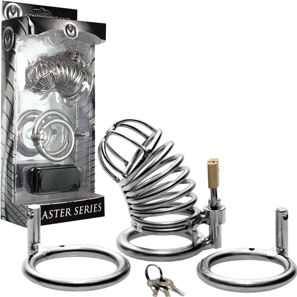 The Jail House Chastity Device – Male Locking Cage Chastity Device with Three Ring Sizes