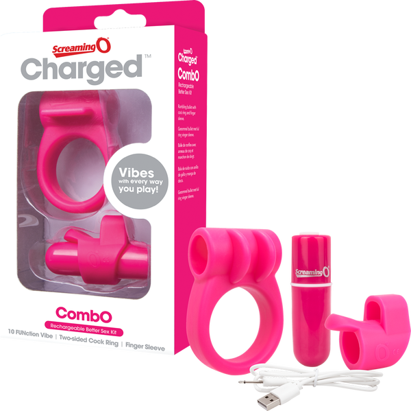 Charged Combo Kit 1 – Body-Safe Silicone Cock Ring and Fingertip Sleeve Kit