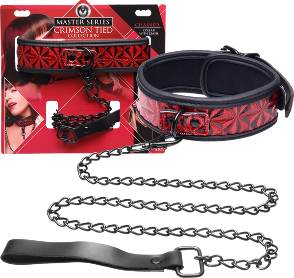 Crimson Tied Collar With Leash – Adjustable Collar and Leash Set