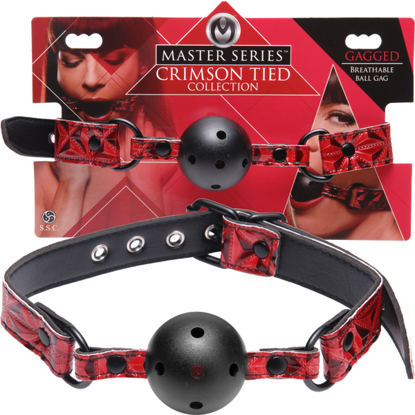 Crimson Tied Breathable Ball Gag – Perforated Comfortable Breathable Ball Gag