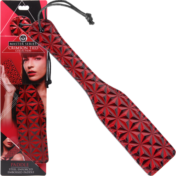 Crimson Tied Steel Enforced Spanking Paddle – Stiff Faux Leather Paddle
