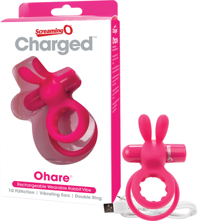 Charged Ohare – Rechargeable Double Cock Ring Rabbit Vibrator