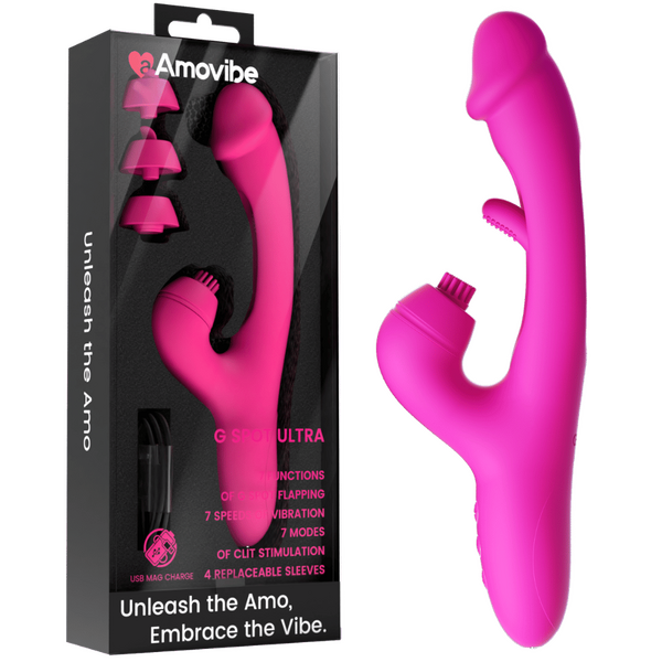 G-Spot Ultra – 7 Functions Vibrator with Replacement Sleeves and USB Charging