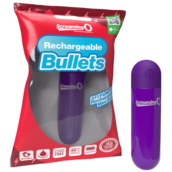 Rechargeable Bullet Vibrator (Purple) – Waterproof with 3 Speeds and Pulse Pattern Personal Massager