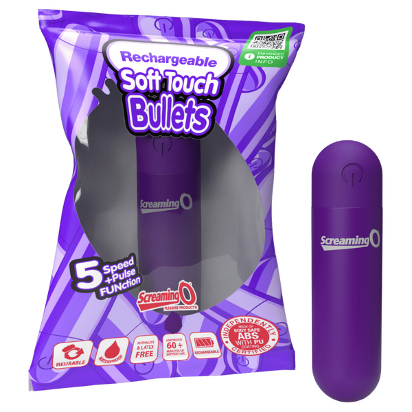 Rechargeable Soft Touch Bullet (Purple) – Waterproof 5-Speed Compact Vibrator