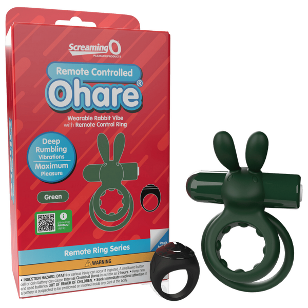 Ohare Remote Control (Green) – Waterproof Rechargeable Wearable Rabbit Vibrator with Double-Ring Design