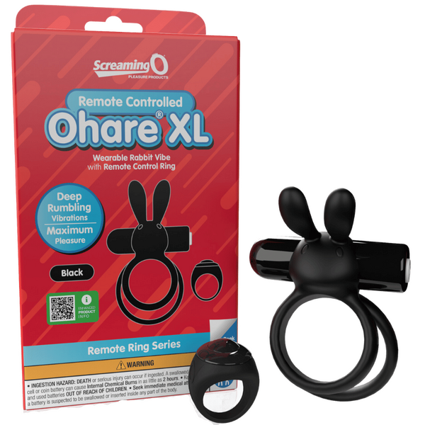 Ohare XL (Black) – Rechargeable Waterproof Remote Control Rabbit Vibrator