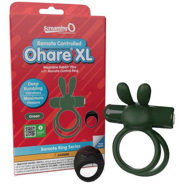 Ohare XL (Green) – Rechargeable Waterproof Remote-Controlled Rabbit Vibrator with Double-Ring Design