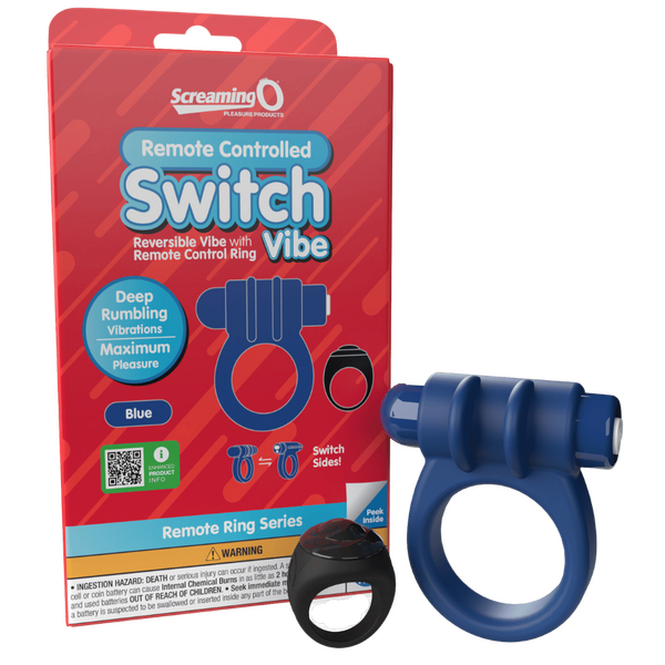 Remote Control Switch Vibe (Blue) – Rechargeable Waterproof Vibrating Cock Ring