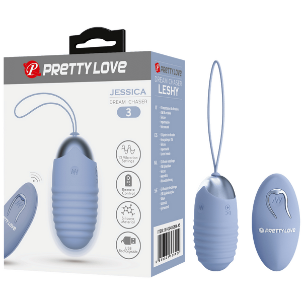 Rechargeable Jessica – Multi-Speed Remote-Controlled Silicone Egg Vibrator with 12 Vibration Settings