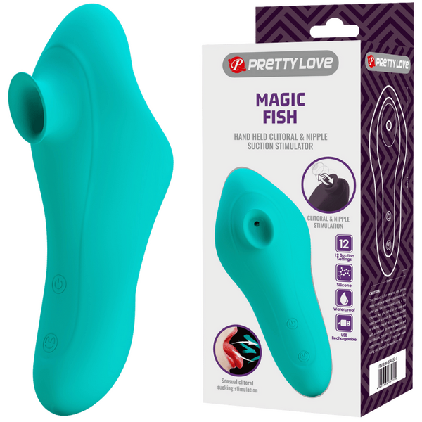 Pretty Love Magic Fish – Rechargeable Silicone 12 Function Clitoral Suction Stimulator