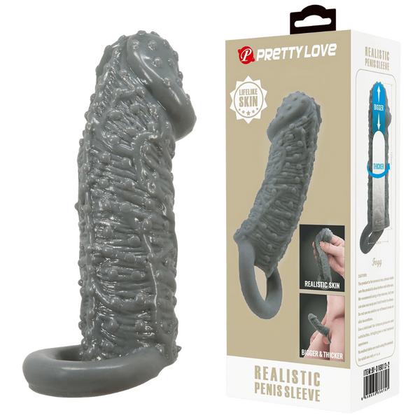 Realistic Penis Sleeve – Stretchy Thickening Penis Sleeve