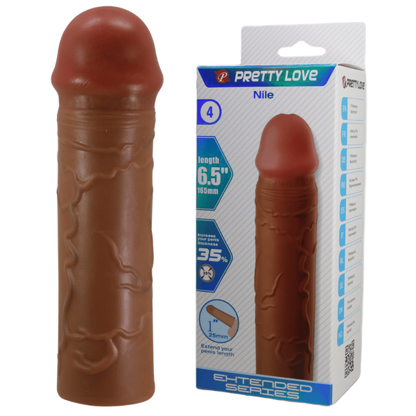 Nile 6.5 Inch Penis Sleeve – Realistic Erection-Extending Sleeve for Added Length and Girth