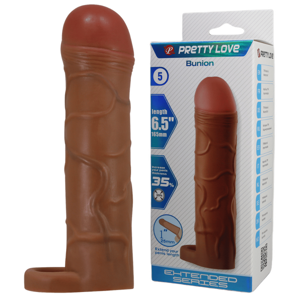 Bunion 6.5 Inch Cock Sleeve – Stretchy TPR Penis Sheath with Ball Ring