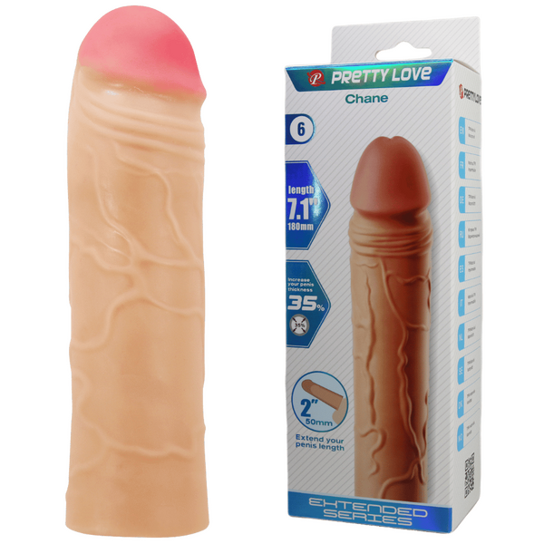 Chane 7.1 Inch Penis Extender Sleeve – Ultra Realistic Textured Sleeve