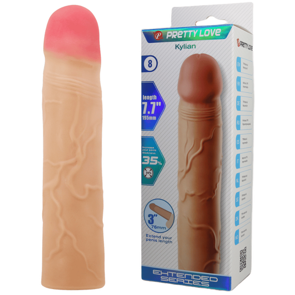 Kylian 7.1 Inch Penis Extender Sleeve – Ultra Realistic Textured Penis Extender