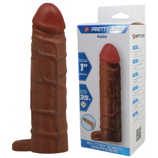 Kaile 7 Inch Stretchy Shaft Cock Sleeve With Ball Ring Penis Sheath