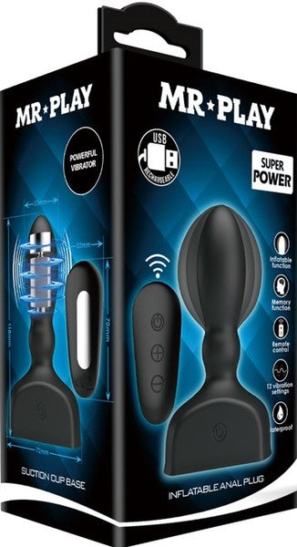 Mr. Play Inflatable Anal Plug – Multi-Speed Vibrating Adjustable Butt Plug