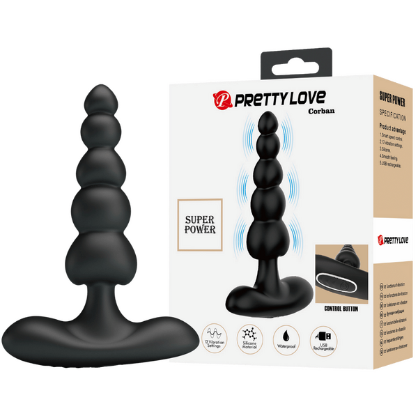 Corban Rechargeable Butt Plug – Flexible Graduated Anal Beads Sex Toy