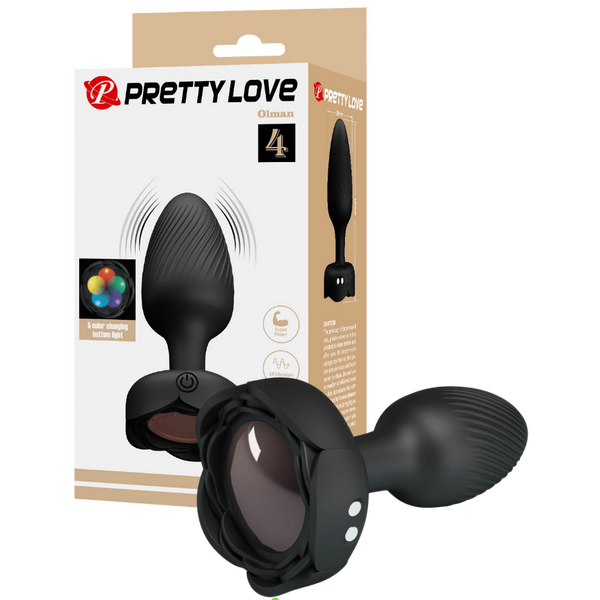 Varian Light-Up Rechargeable Butt Plug – LED Flashing Silicone Butt Plug
