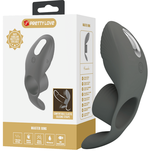Pretty Love Cumulus – Silicone Rechargeable 7 Function Vibrating Cock Ring