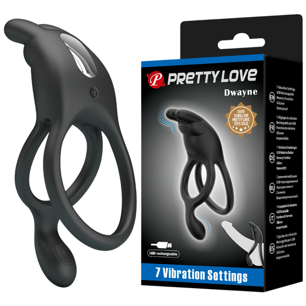 Seth Rechargeable Silicone Vibrating Cock Ring – Powerful Vibrations for Clit and Cock Stimulation