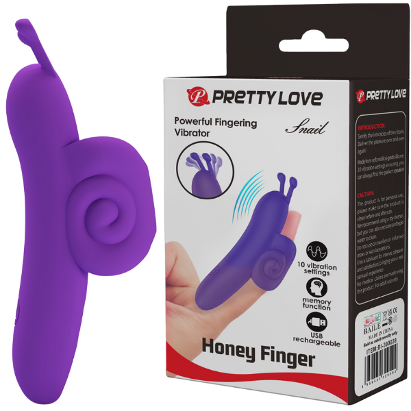 Rechargeable Snail – Ergonomic Silicone Finger Vibrator with 10 Vibration Modes