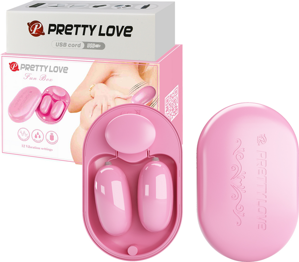 Dual Vibrating Bullet Fun Box – Rechargeable Waterproof Vibrator with 12 Vibration Settings