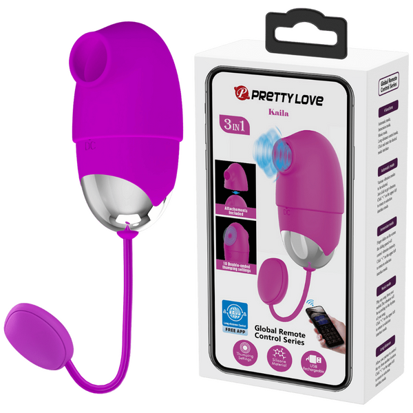App Control Kaila – Remote-Controlled Vibrating Egg with Removable Sleeve