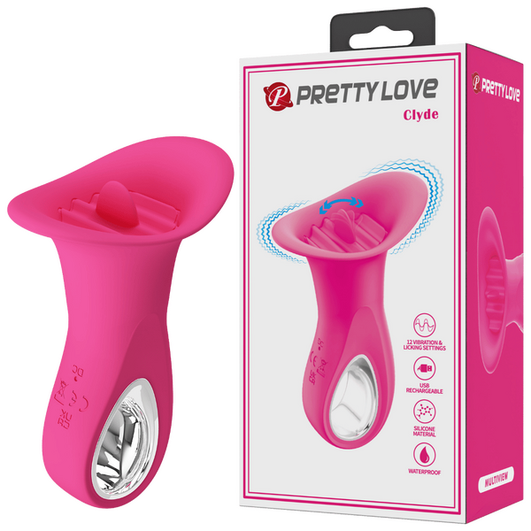Pretty Love Rechargeable Clyde – 12 Function Oral Vibrator with Vibrating Tongue